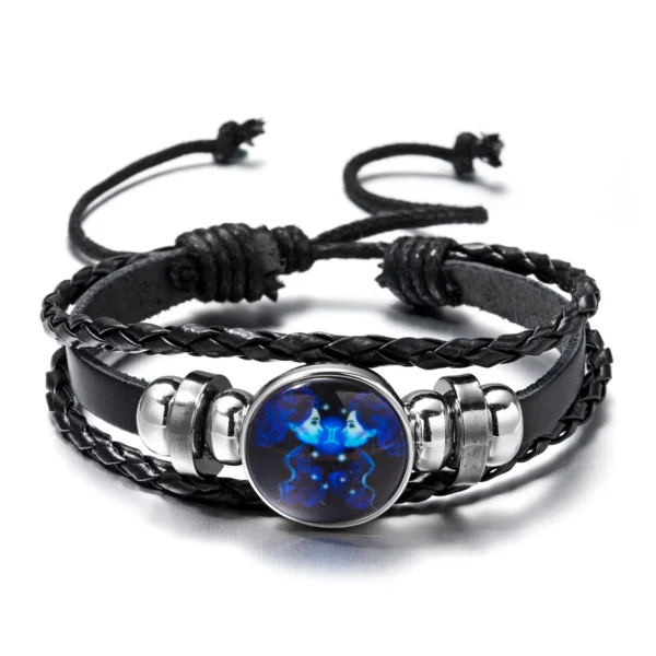 12 Constellation Zodiac Sign Charm Luminous Bracelets