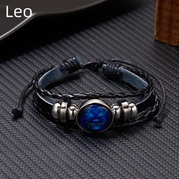 12 Constellation Zodiac Sign Charm Luminous Bracelets