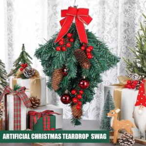 4 PcsChristmas Teardrop Swag Ornament