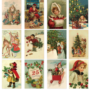 Christmas Greeting Cards Set Santa