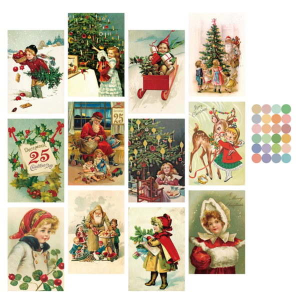 Christmas Greeting Cards Set Santa