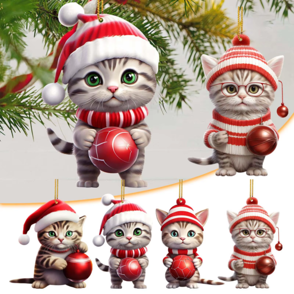 Funny Cat Christmas Tree Ornament