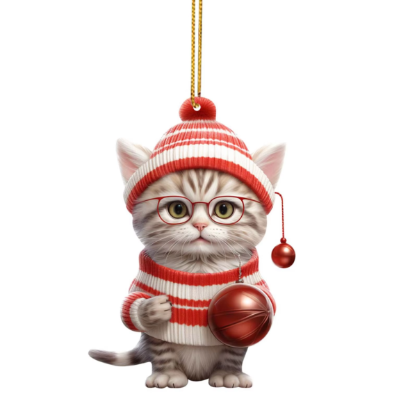 Funny Cat Christmas Tree Ornament